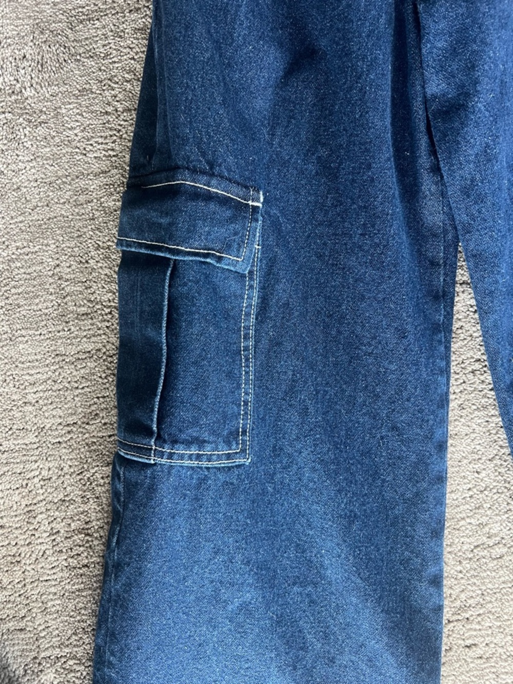 J. Galt Wide-Leg Cargo Jeans for Women in Dark Blue Small Like New - Picture 9 of 11